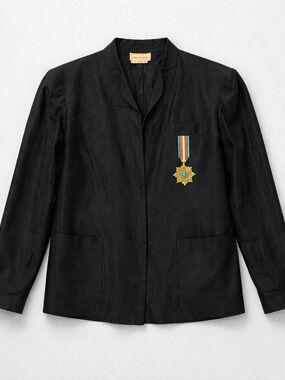 Vintage 80s Gian Marco Venturi Black Shiny Linen Women's Blouse/Jacket (XS)